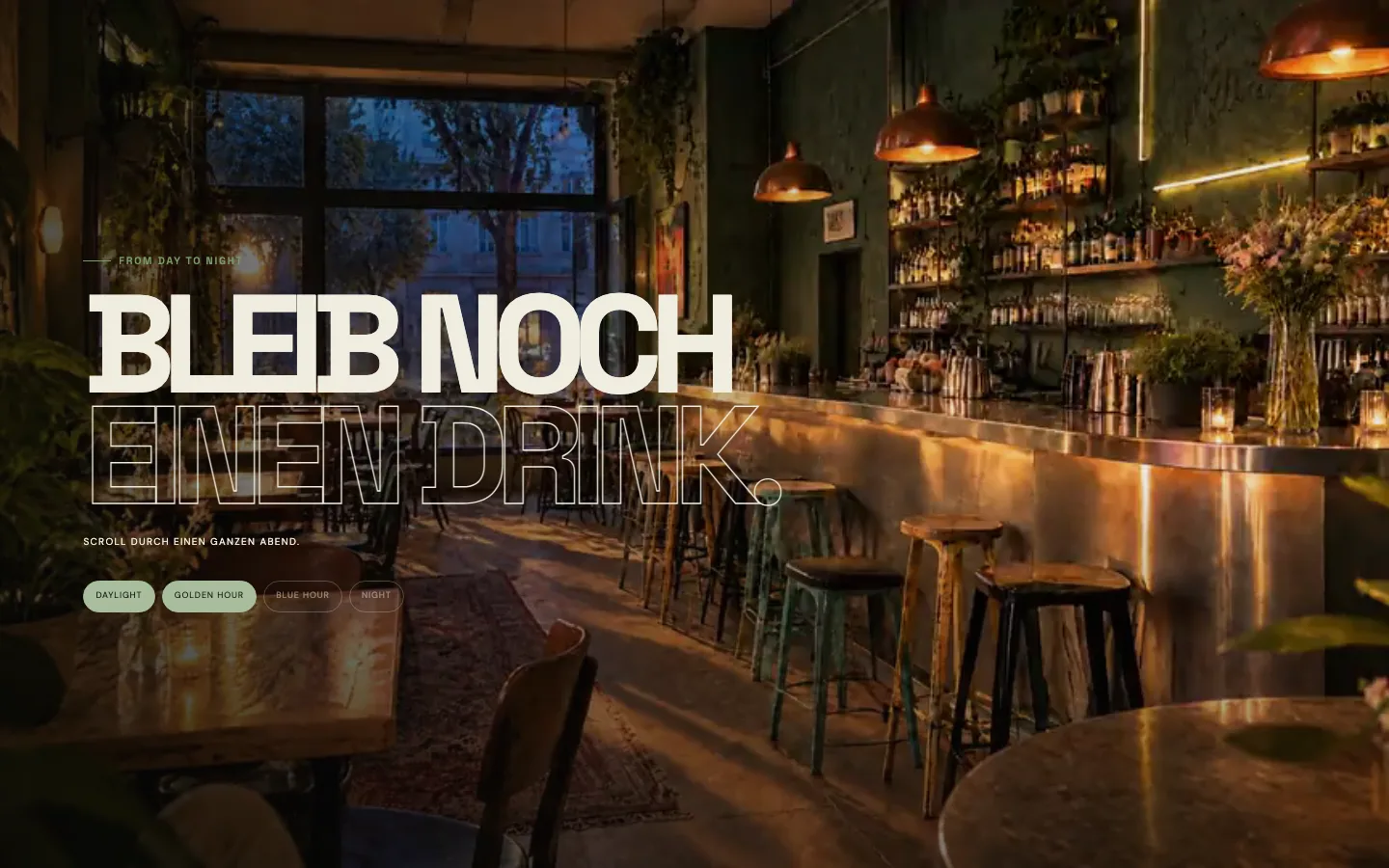 Sektion vom Tag in die Nacht im Abendlicht