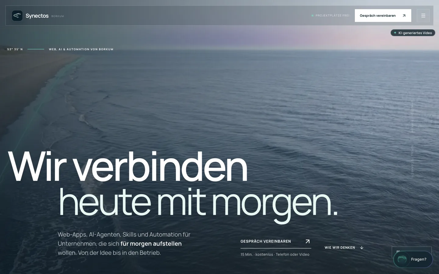 Startseite von synectos.de am Desktop