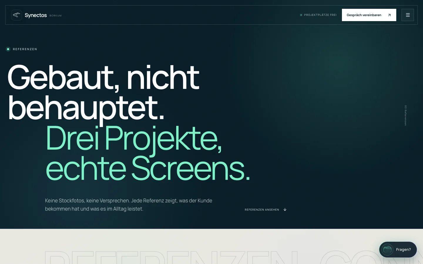 Referenzen-Seite von synectos.de